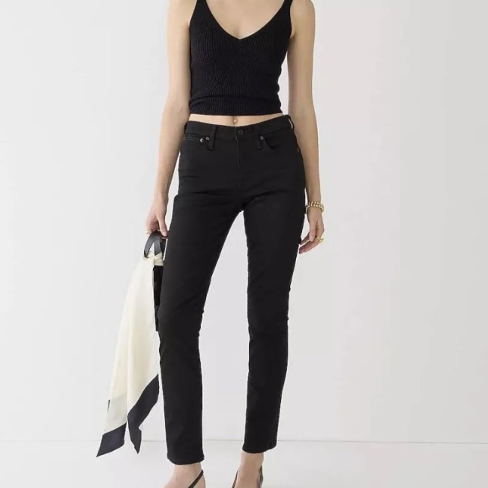 J. Crew Women’s Black Mid Rise Vintage Slim Straight Jean Sz 28